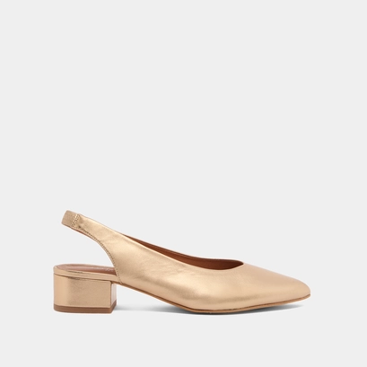 Slingbacks ballet flats in platinum metallic leather | VINCE