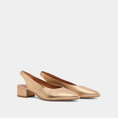 Slingbacks ballet flats in platinum metallic leather | VINCE