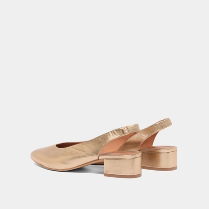 Slingbacks ballet flats in platinum metallic leather | VINCE