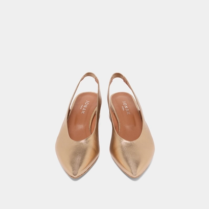 Slingbacks ballet flats in platinum metallic leather | VINCE