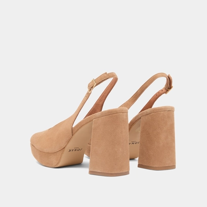 Slingback pumps in camel velvet | vladim