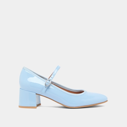 Heeled Mary Janes in light blue varnish | DALMATIE