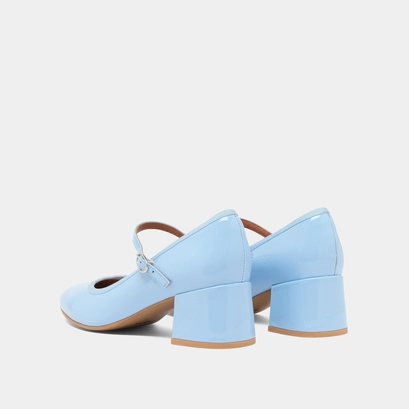 Heeled Mary Janes in light blue varnish | DALMATIE