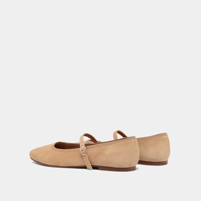 Ballet flats with straps camel