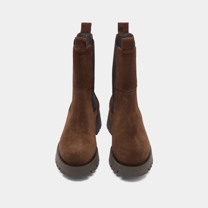 Platform ankle boots in brown suede | ridle