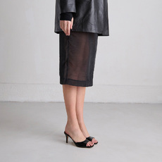 Heeled mules black