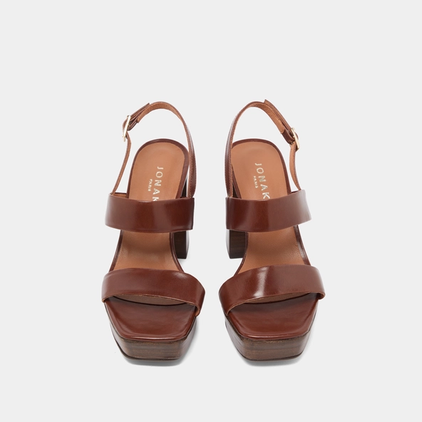 Sandals in brown leather | VERDE