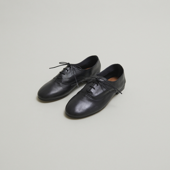 Black Oxford Shoes with Polished Leather and Rounded Toe Amazon.com: GOMMER Men main image 4