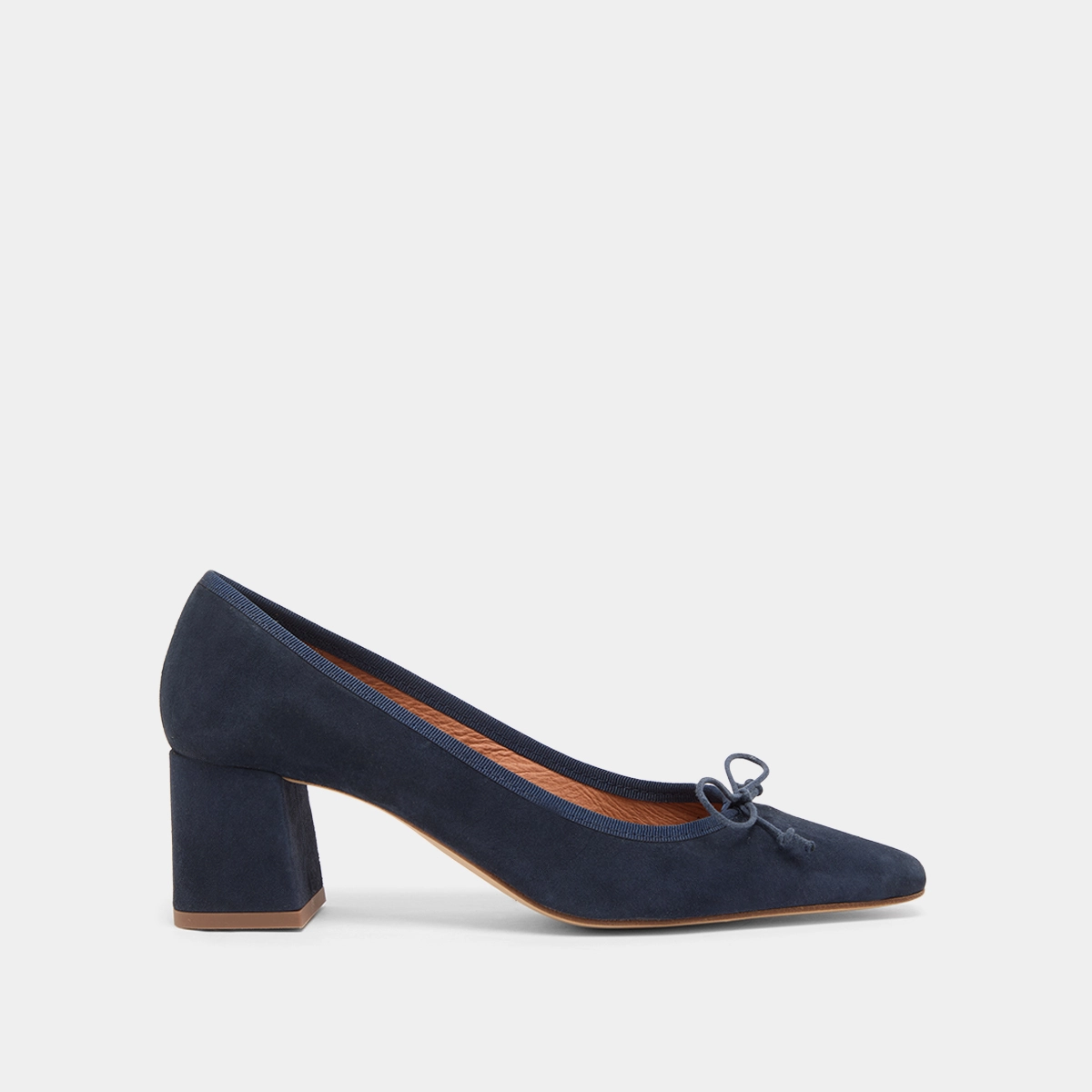 Lace-up pumps in navy velvet | DRING
