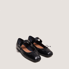 Ballet flats with adjustable buckles black