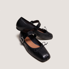 Ballet flats with adjustable buckles black