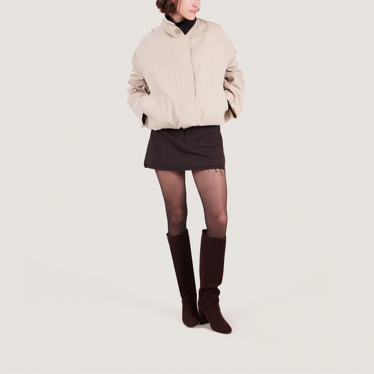 Heeled Boots in maroon velvet | VENEZUELA