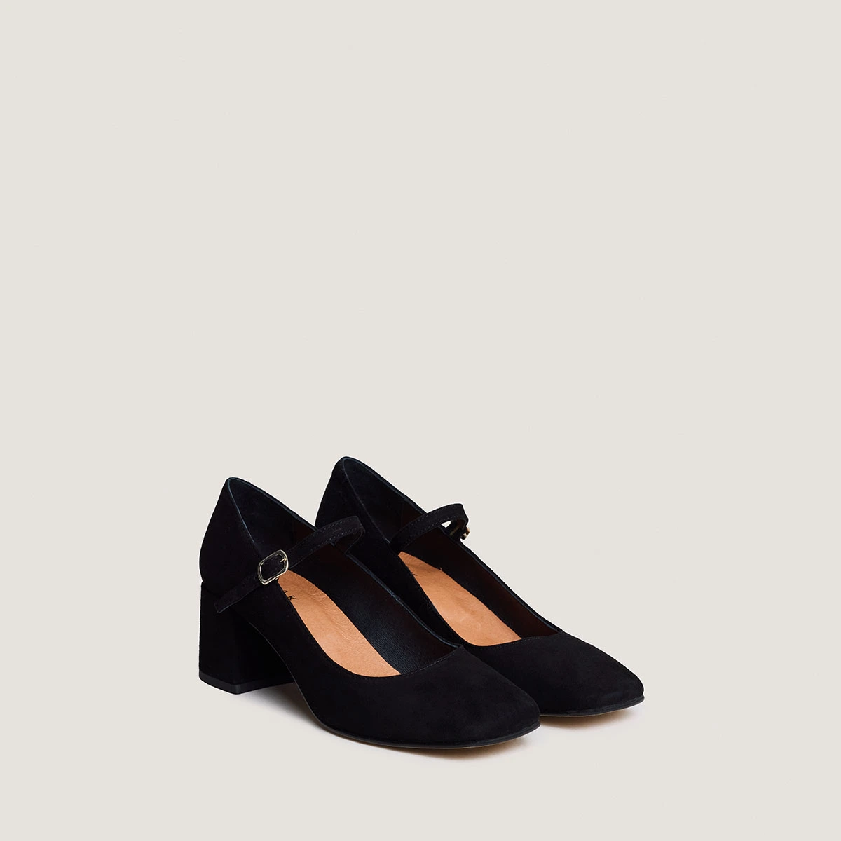 Mary Jane with Square Heels in black velvet | ALIENOR