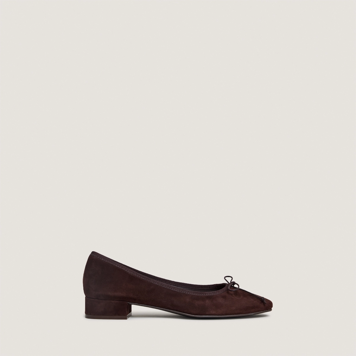 Ballet Flats with Heel in brown velvet | DADOU