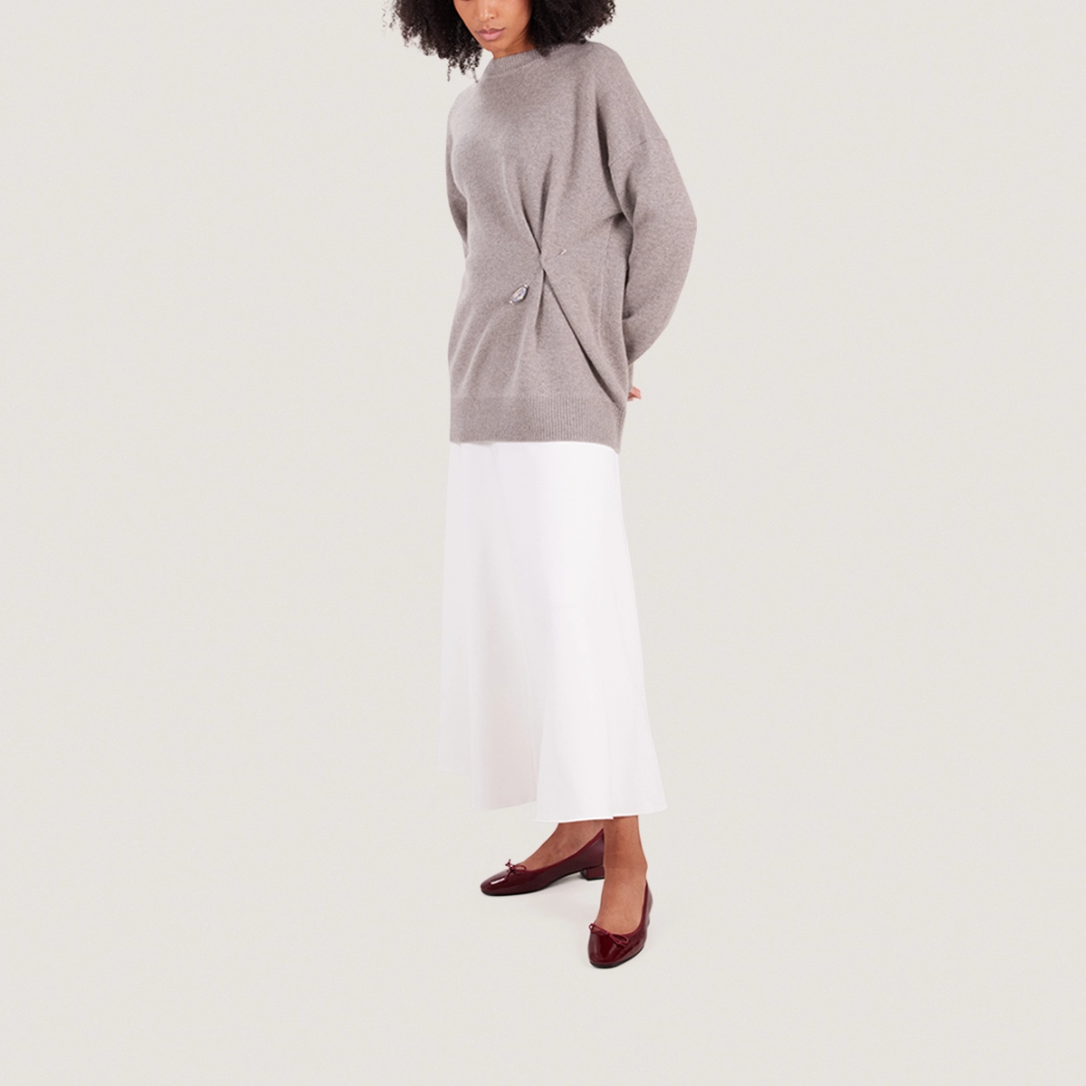Ballet Flats with Heels in pleated patent leather | DADOU