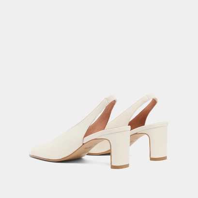 Slingback pumps in ecru leather | dicton