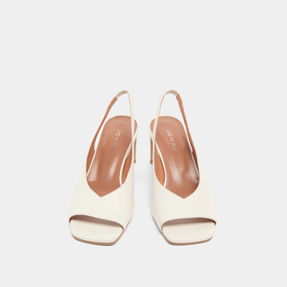Slingback pumps in ecru leather | dicton