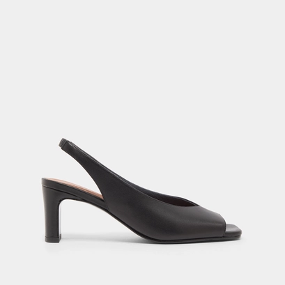 Slingback pumps in black leather | dicton