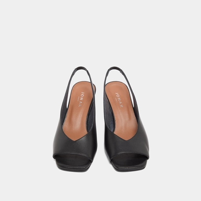 Slingback pumps in black leather | dicton