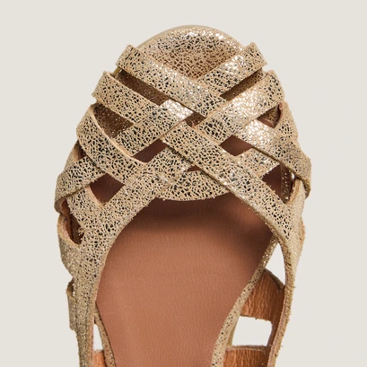 Openwork ballet flats- capsule mini in platinum laminated velvet | mini deray