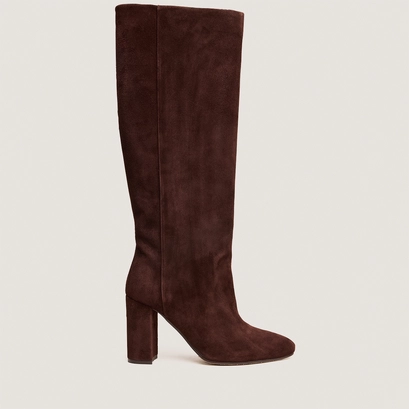 Heeled boots in maroon velvet  | venezuela
