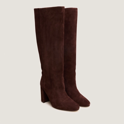 Heeled boots in maroon velvet  | venezuela
