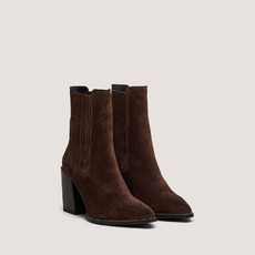 Gathered boots with heel brown