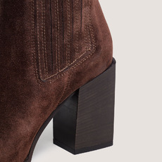 Gathered boots with heel brown