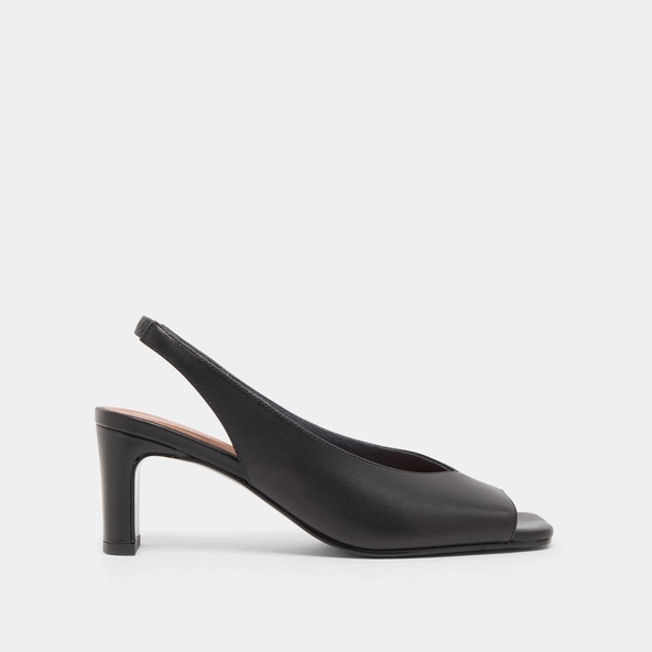 Slingback pumps in black leather | DICTON