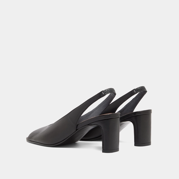 Slingback pumps in black leather | DICTON