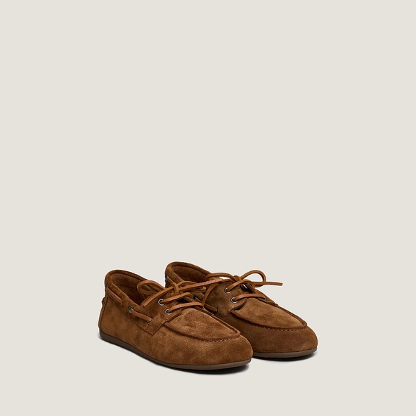 Soft loafers in cognac suede | Lalie