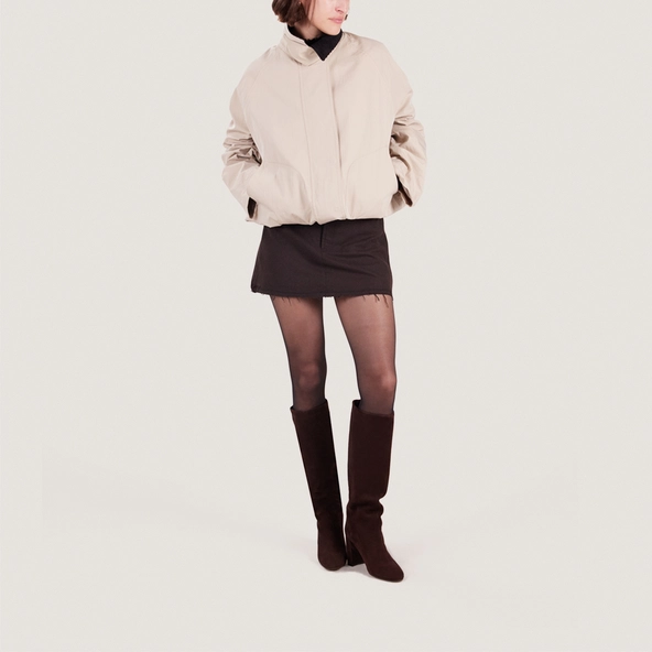 Heeled Boots in maroon velvet | VENEZUELA