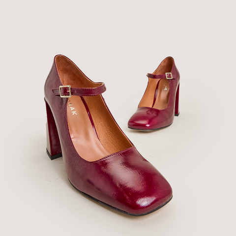 Square Toe Mary Jane burgundy