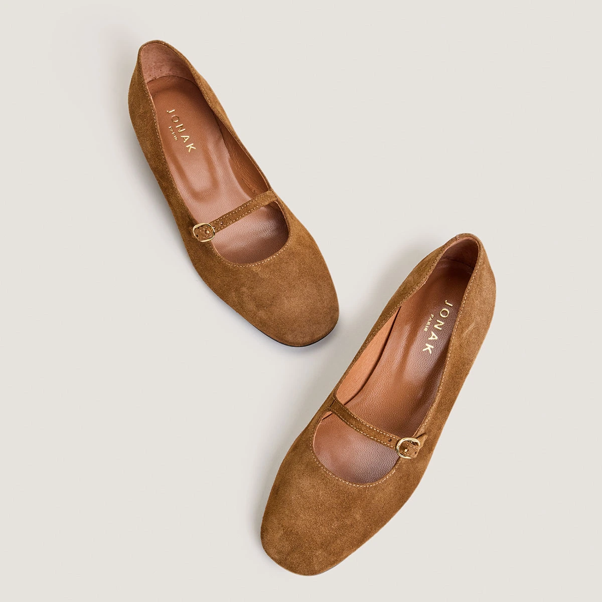 Square Toed Mary Jane in cognac suede | DIV