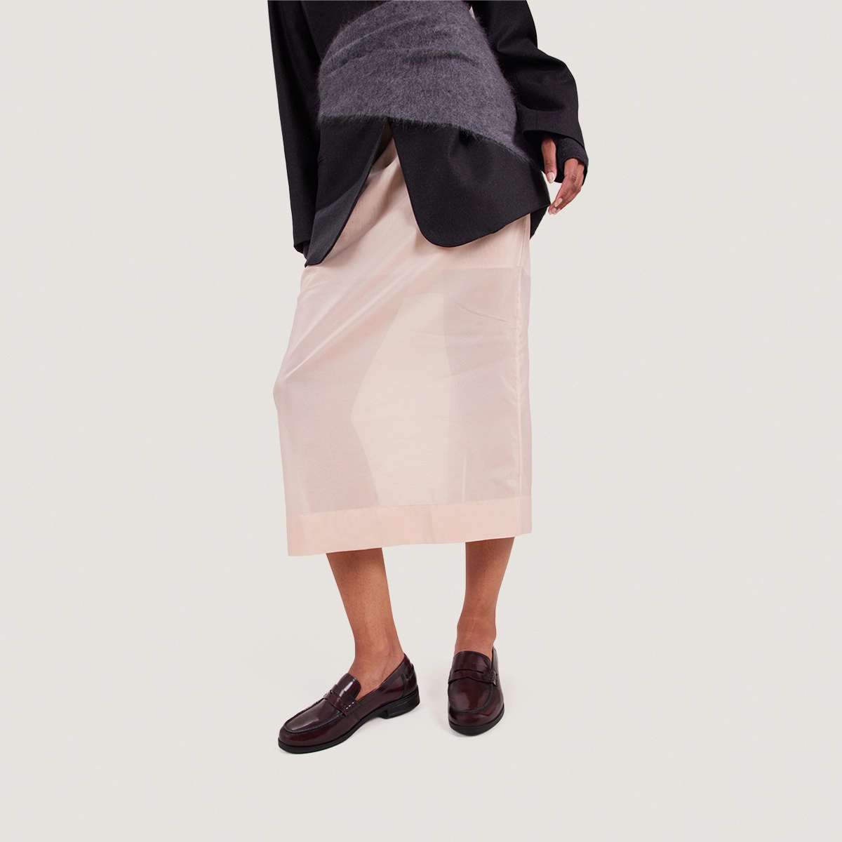 Penny loafers with raised soles in burgundy glazed leather | AUDELYA
