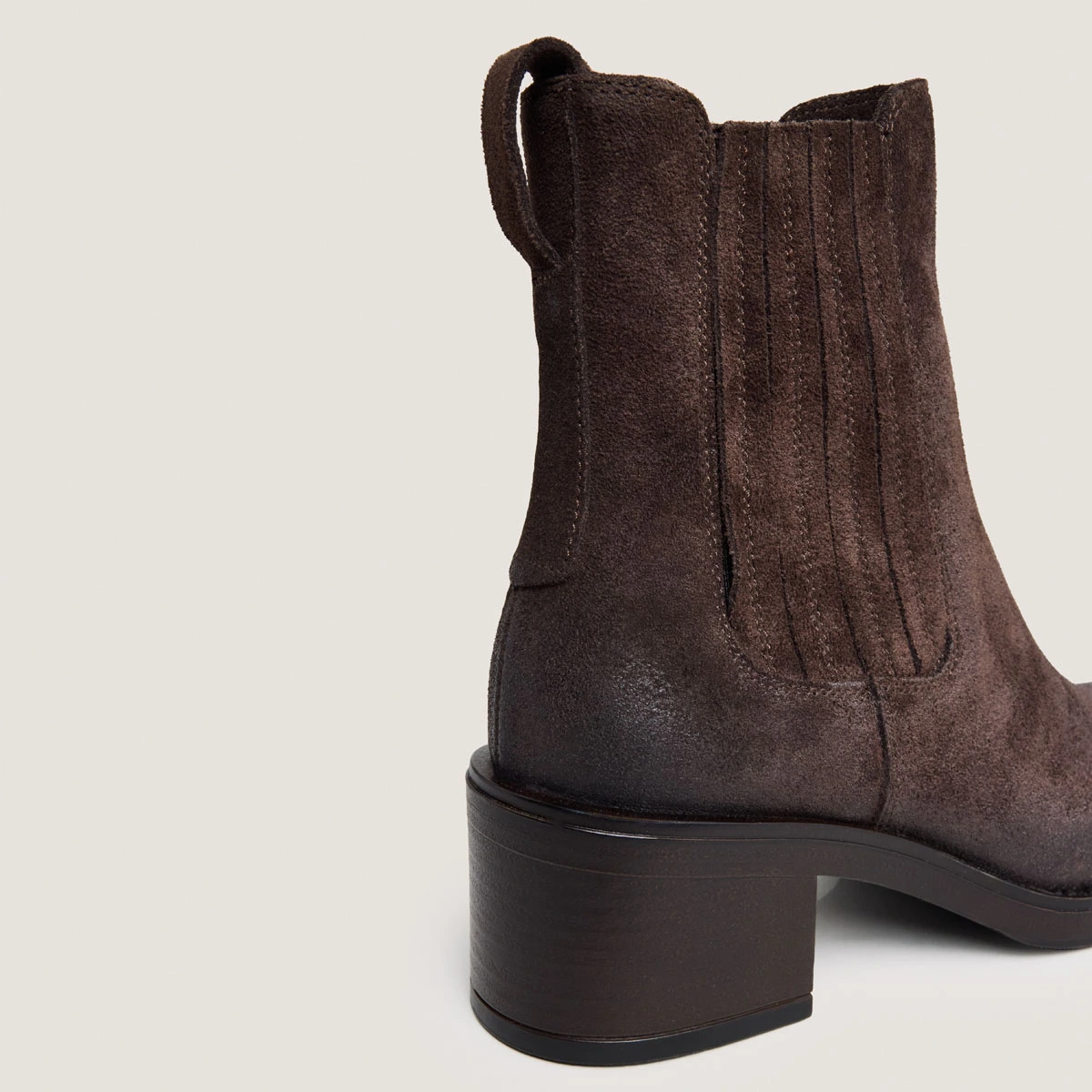 Heeled Boots in dark brown split leather | COLETTE