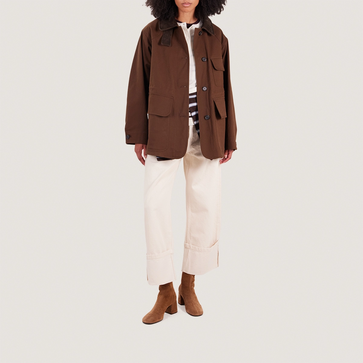 Boots with Zip-up Back in tobacco split leather | DENONIE