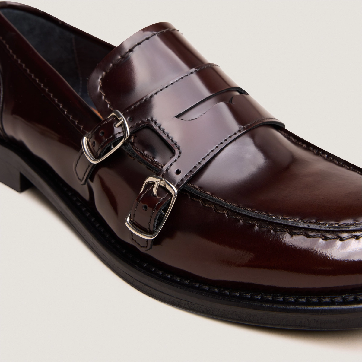 Buckled Loafers in brown patinated leather | DENORA