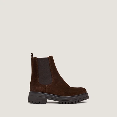 Chelsea boots in split brown leather | amandine