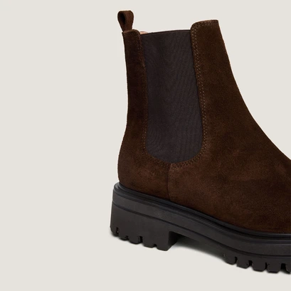 Chelsea boots in split brown leather | amandine