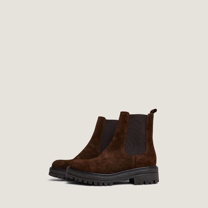 Chelsea boots in split brown leather | amandine