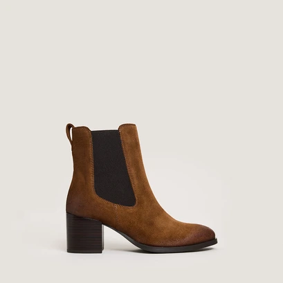 Chelsea Boots in cognac split leather | clemie