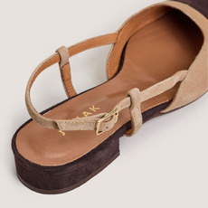 Slingback Ballet Flats dark brown - camel