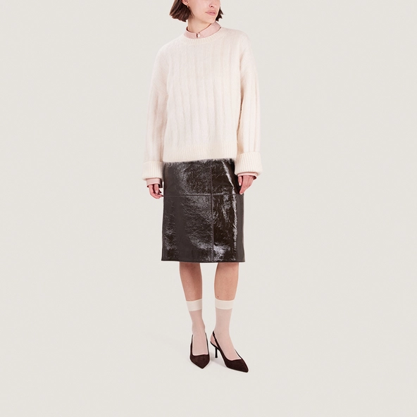 Slingbacks with Pointed Toe in brown velvet | DIAMANTINE