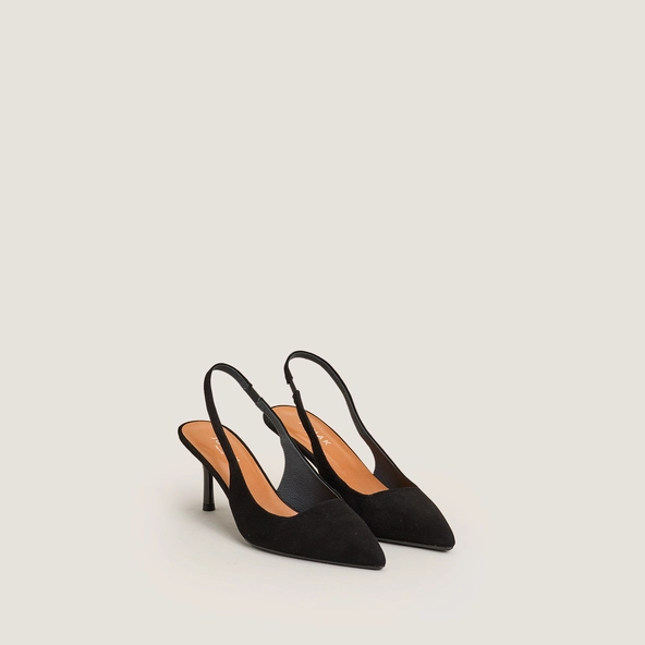 Pumps with Pointed Toes in black velvet | DIAMANTINE