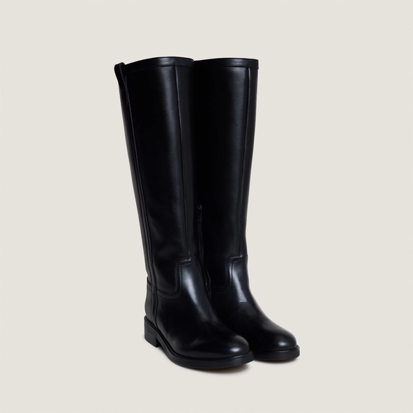 Round-toe boots in black leather | MARGOT
