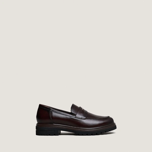 Lug sole Loafers in brown patinated leather | ARLO
