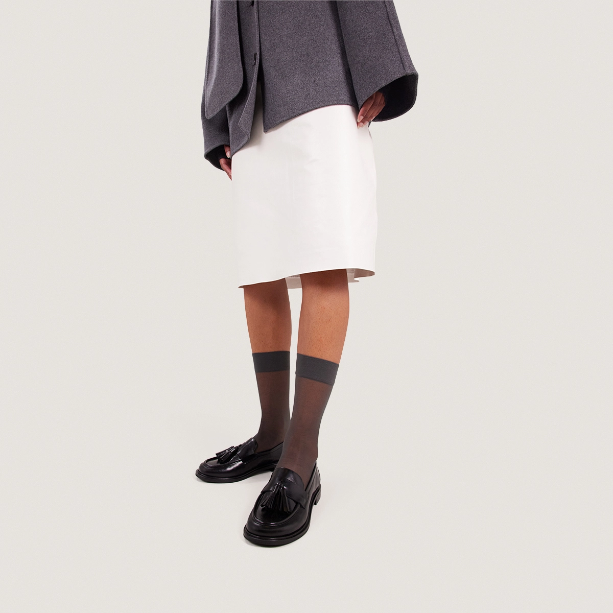 Loafers with tassels in black leather | DAMANDE