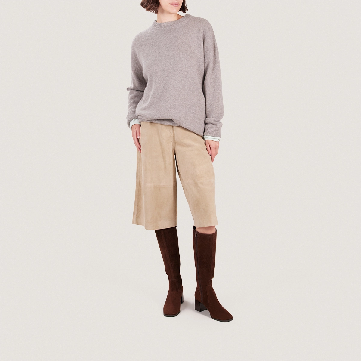 Square-toe boots in brown suede | ARGENTINE