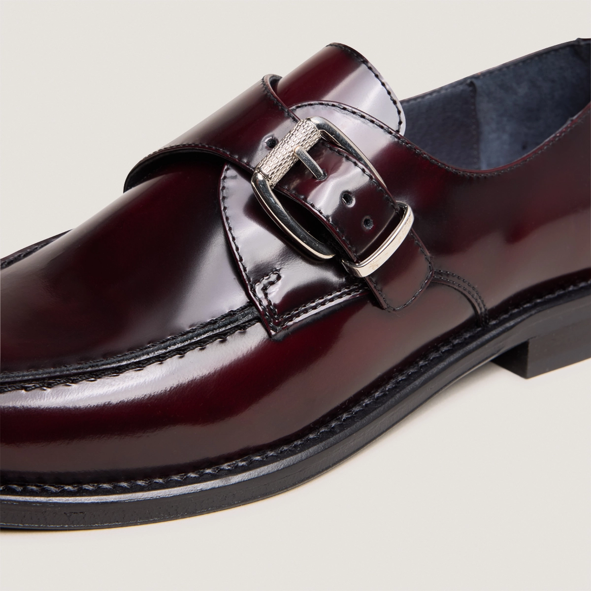 Buckle loafers in burgundy patinated leather | DIXA